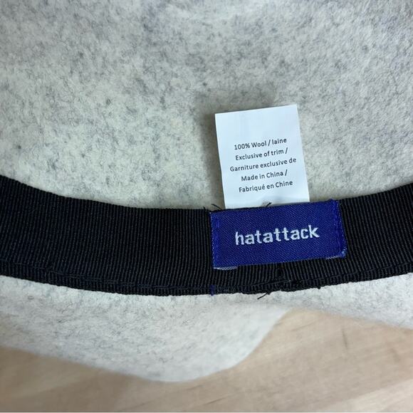 Hat Attack Madison Cream Wool Felt, Velvet Band Wide Brim Fedora Hat - Picture 4 of 7